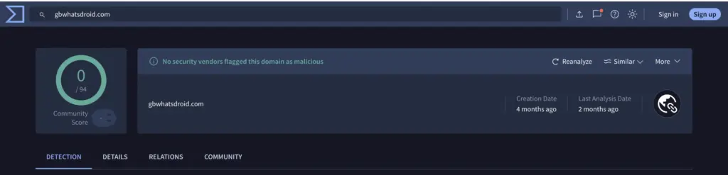 Website trust report