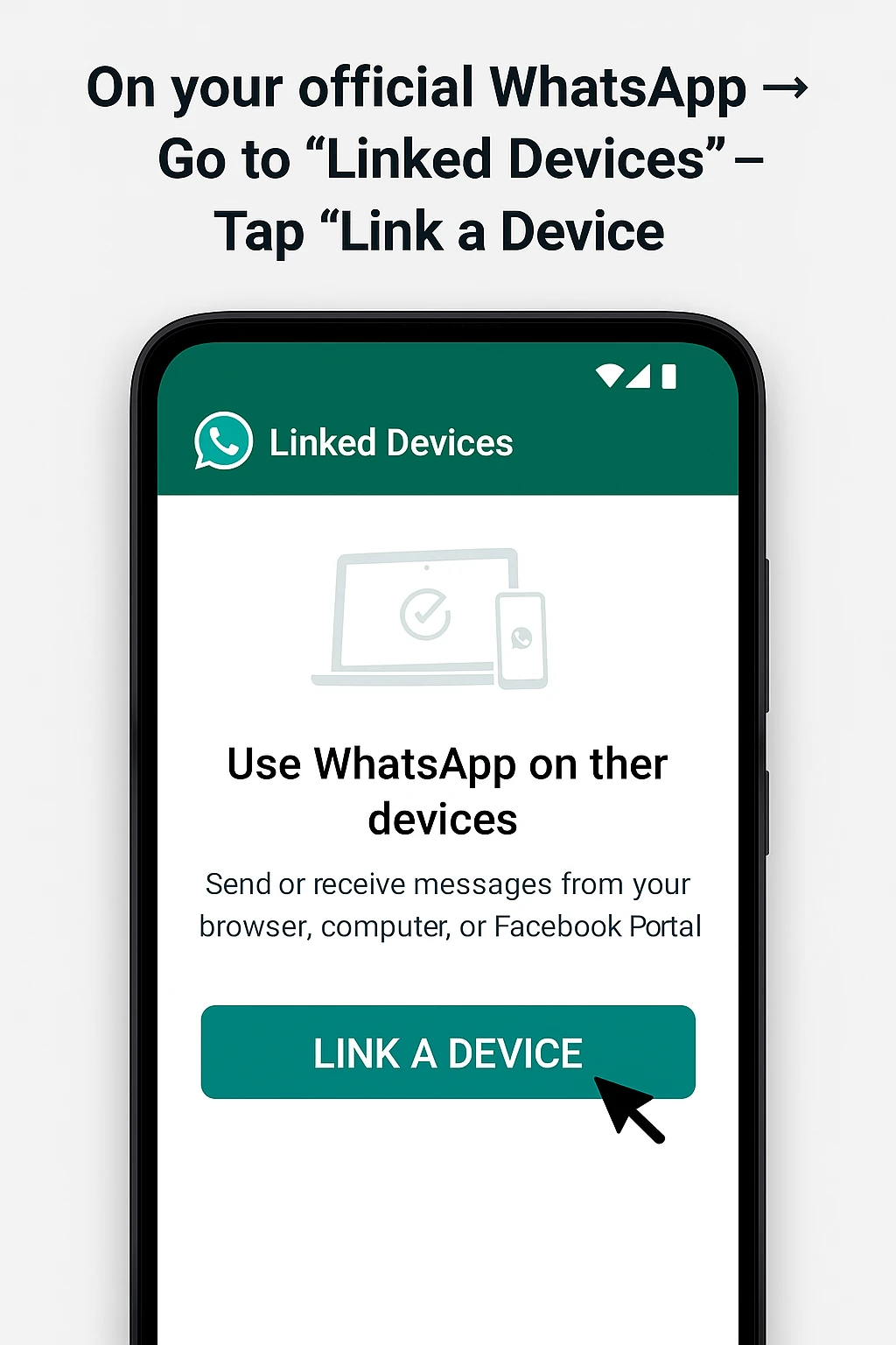 Opción de vincular dispositivo en WhatsApp